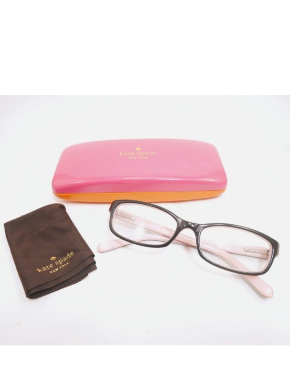 Kate Spade Rectangular Eyeglasses Narcisa 0W70 130 Pink Black w/ Case & Cloth